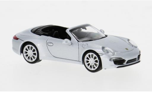 Diecast model cars Porsche 911 Cabriolet Convertible silver 1/87 Minichamps