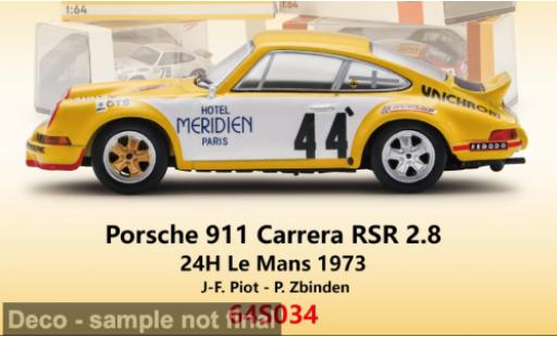 Diecast model cars Porsche 911 RSR Carrera 2.8 24h Le Mans 1973 #44 J.F.Piot/P.Zbinden 1/64 Spark