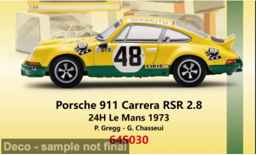 Diecast model cars Porsche 911 RSR Carrera 2.8 24h Le Mans 1973 #48 P.Gregg/G.Chasseuil 1/64 Spark