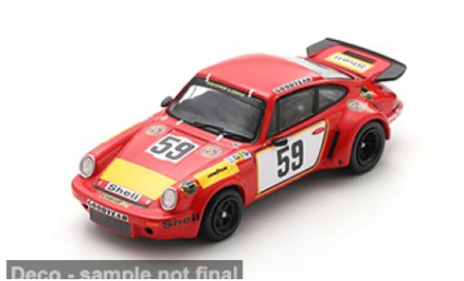 Diecast model cars Porsche 911 RSR Carrera 3.0 24h Le Mans 1975 #59 T.Schenken/H.Ganley 1/64 Spark