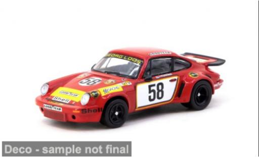 Diecast model cars Porsche 911 RSR Carrera 3.0 24h Le Mans 1975 Gelo Racing Team #58 J.Fitzpatrick/G.van Lennep 1/64 Tarmac Works