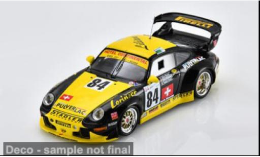 Diecast model cars Porsche 996 GT2 911 gelb/schwarz 24h Le Mans 1997 #84 E.Calderari/L.Bryner 1/43 Spark