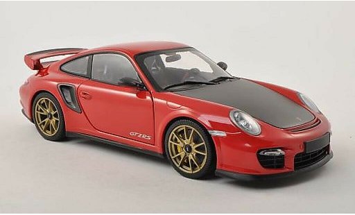 Porsche 911 GT2 1/18 Minichamps red/carbon with goldenen Felgen 2011 diecast model cars