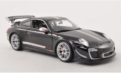 Diecast model cars Porsche 997 GT3 RS 911 4.0 (/II) schwarz/silber 2011 Bburago 1/18 Burago