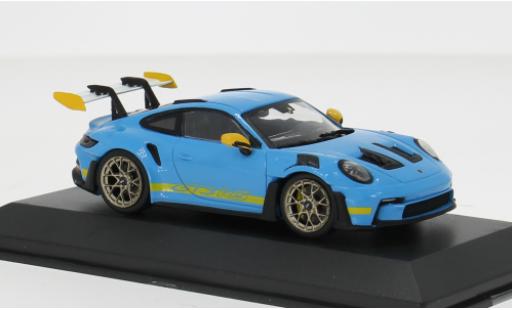 Diecast model cars Porsche 911 GT3 RS blue/yellow 1/43 Solido