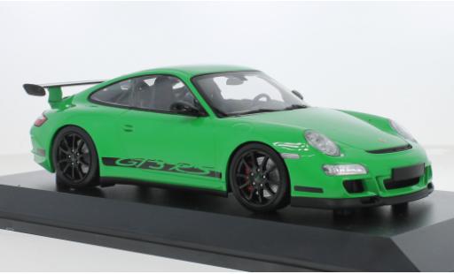 Diecast model cars Porsche 911 GT3 RS green 2007 1/18 Minichamps