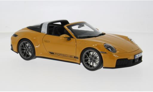 Diecast model cars Porsche 911 Targa 4 GTS yellow 2025 1/18 Norev