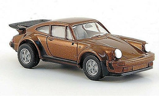 Porsche 911 Turbo 1/87 Herpa brown Spiegel liegen bei diecast model cars