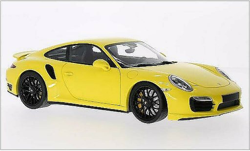Porsche 911 Turbo S 1/18 Minichamps yellow 2013 diecast model cars