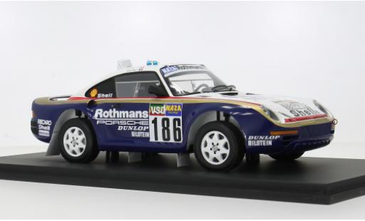 Diecast model cars Porsche 959 Base Rally Paris Dakar 1986 #186 R.Metge/D.Lemoine 1/18 Spark