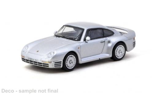 Diecast model cars Porsche 959 Base silver 1989 1/64 Tarmac Works