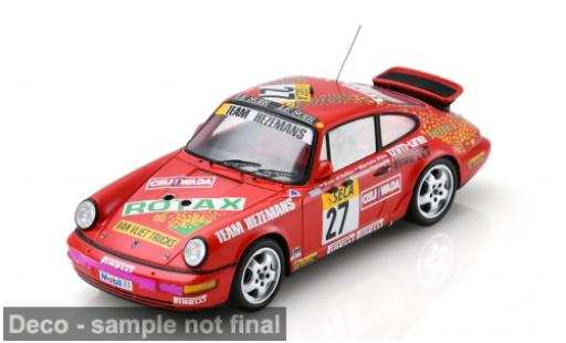 Diecast model cars Porsche 964 Carrera 2 rot 24h Spa Francorchamps 1991 #27 R. van der velden/M. van Vliet 1/43 Spark
