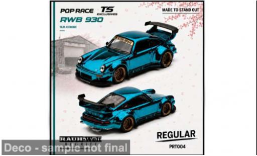 Diecast model cars Porsche 911 RWB turquoise Tokyo Station Exclusives 1/64 Pop Race