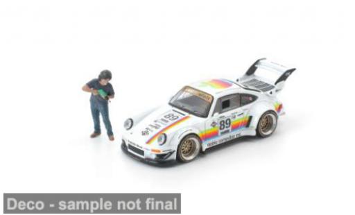 Diecast model cars Porsche 911 RWB white/Dekor 1/64 Pop Race