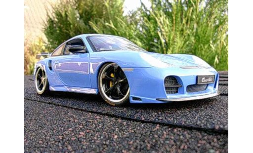Porsche 911 Turbo 1/18 Hotworks techart blue diecast model cars