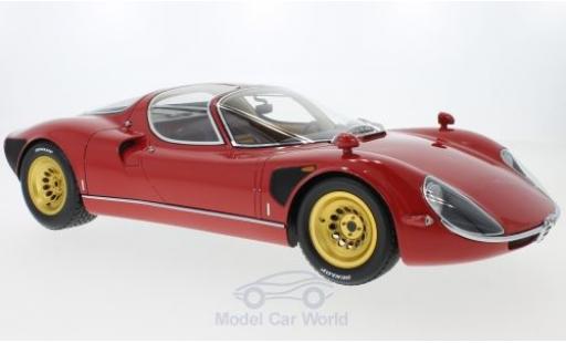 Diecast model cars Alfa Romeo Tipo 33 stradale red 1967 with goldenen Felgen 1/18 Premium ClassiXXs