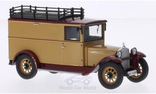 Diecast model cars Mercedes L1000 Base Express van brown with Gep&Atilde;&curren;cktr&Atilde;&curren;ger 1/43 Premium ClassiXXs
