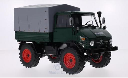 Diecast model cars Mercedes Unimog 406-425 406 green with Plane 1/18 Premium ClassiXXs