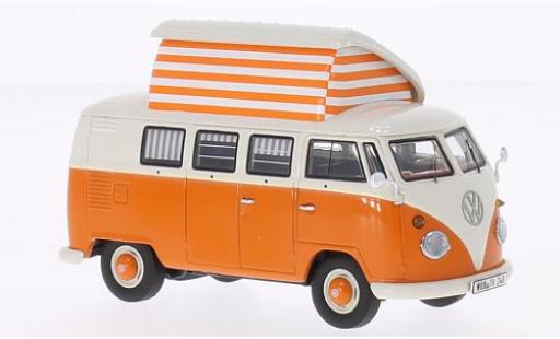Diecast model cars Volkswagen T1 Base Camping orange/white 1/43 Premium ClassiXXs
