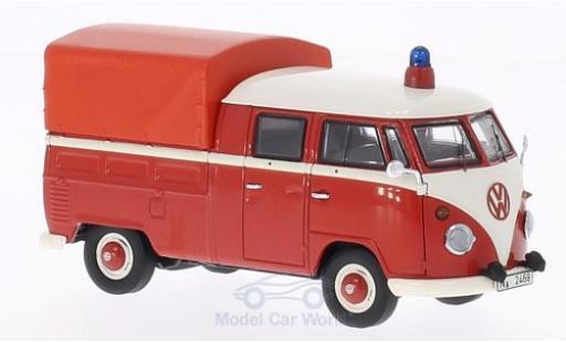 Diecast model cars Volkswagen T1 B Doppelkabine with Plane Fire brigade 1/43 Premium ClassiXXs