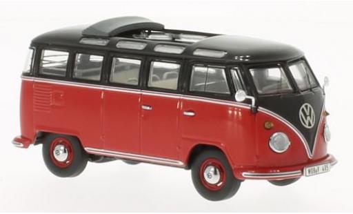 Diecast model cars Volkswagen T1 Base Samba red/black 1/43 Premium ClassiXXs