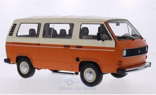 Diecast model cars Volkswagen T3 Base Bus orange/beige 1/18 Premium ClassiXXs