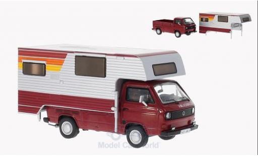 Diecast model cars Volkswagen T3 A flatbednwagen red/grey Tischer-Camping with abnehmbaren Aufbau 1/43 Premium ClassiXXs