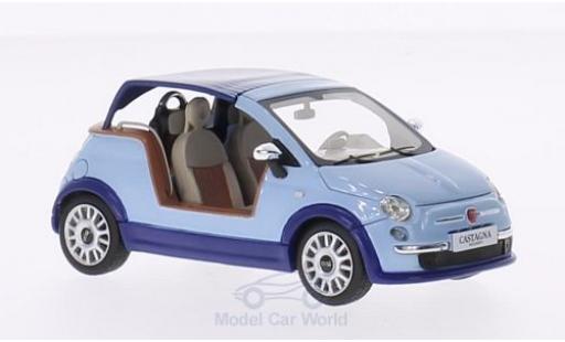 Diecast model cars Fiat 500 Base Tender Two blue Castagna Milano 2008 1/43 Premium X
