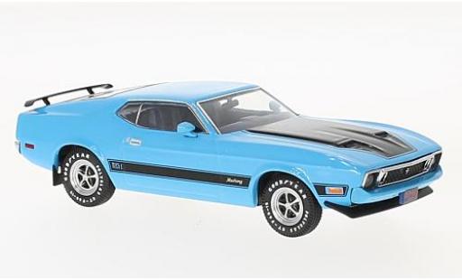 Diecast model cars Ford Mustang Mach 1 blue/black 1973 with Spoilers 1/43 Premium X