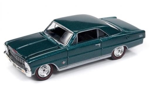 Diecast model cars Chevrolet Nova SS metallic green 1966 1/64 Racing Champions