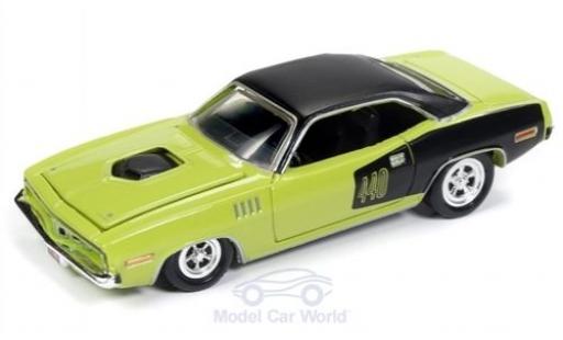 Diecast model cars Plymouth Barracuda 1971 green/black 1/64 Racing Champions
