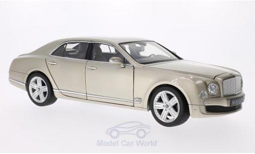 Diecast model cars Bentley Mulsanne berline metallic beige 1/18 Rastar