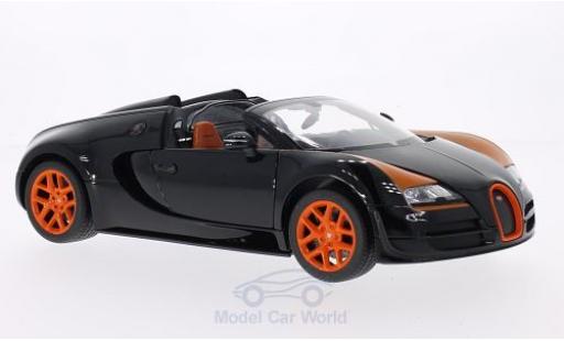 Diecast model cars Bugatti Veyron Vitesse 16.4 Grand Sport black/orange 1/18 Rastar