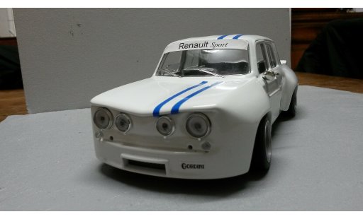 Renault 8 Gordini 1/18 Solido kit large groupe A white bandes blues diecast model cars