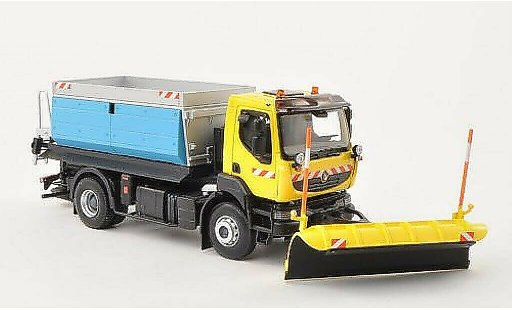 Renault Kerax Base 1/43 Norev yellow Streufahrzeug with Schneepflug 2008 diecast model cars