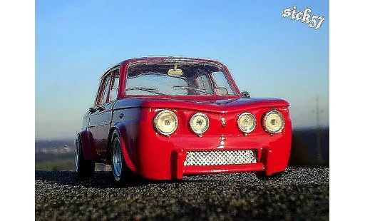 Renault 8 Gordini 1/18 Solido red ailes larges diecast model cars