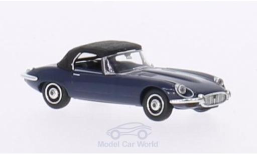 Diecast model cars Jaguar E-Type Roadster blue hood closed without Vitrine 1/87 Ricko