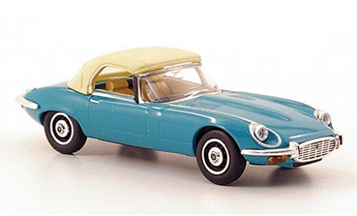 Diecast model cars Jaguar E-Type Roadster turquoise 1971 hood ferm&Atilde;&copy; sans Vitrine 1/87 Ricko
