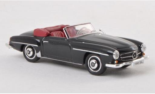 Diecast model cars Mercedes 190 Base SL (W121 BII) black without Vitrine 1/87 Ricko