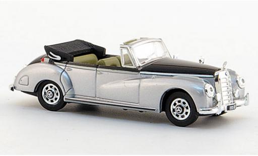 Diecast model cars Mercedes 300 Cabriolet C Convertible grey/black 1955 1/87 Ricko