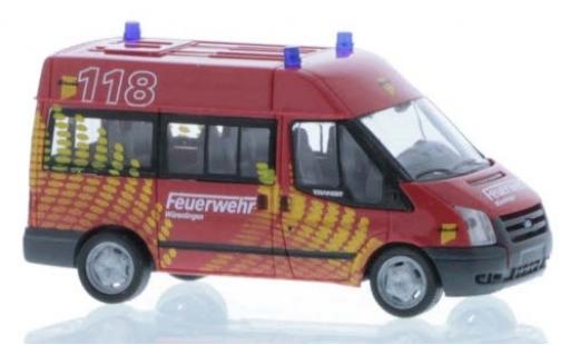 Diecast model cars Ford Transit Bus HD Fire brigade W&Atilde;&frac14;renlingen 2006 1/87 Rietze