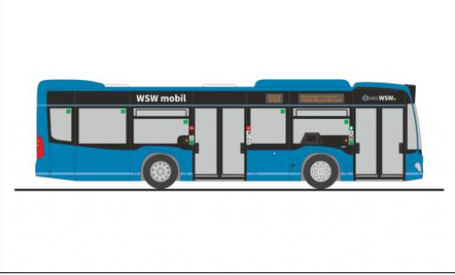 Diecast model cars Mercedes Citaro K WSW mobil Wuppertal 2012 1/87 Rietze