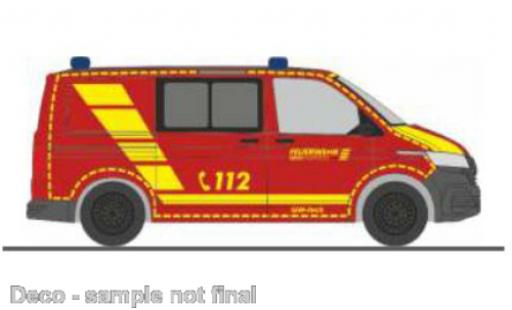 Diecast model cars Volkswagen T6 T6.1 .1 bus pompiers Wuppertal 1/87 Rietze