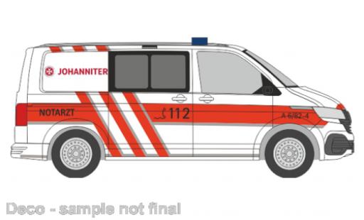Diecast model cars Volkswagen T6 T6.1 .1 la Johanniter Stuttgart 1/87 Rietze