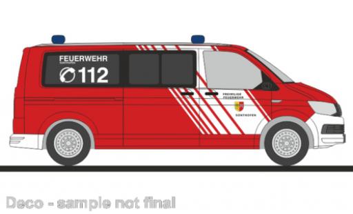 Diecast model cars Volkswagen T6 T6 bus pompiers Sonthofen 1/87 Rietze