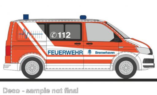 Diecast model cars Volkswagen T6 T6 pompiers Bremerhaven 1/87 Rietze