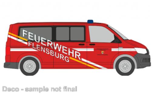 Diecast model cars Volkswagen T6 T6 pompiers Flensburg - Engelsby 1/87 Rietze