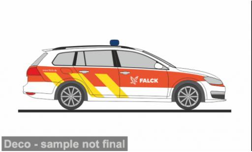 Diecast model cars Volkswagen Golf Variant 7 Falck Rettungsdienst Hamburg 1/87 Rietze