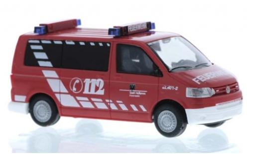 Diecast model cars Volkswagen T5 Base Bus Fire brigade Heilbronn 1/87 Rietze