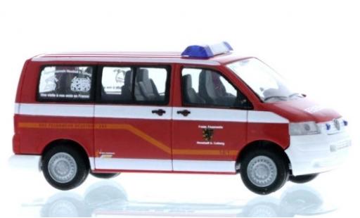 Diecast model cars Volkswagen T5 Base Bus Fire brigade Neustadt bei Coburg 1/87 Rietze